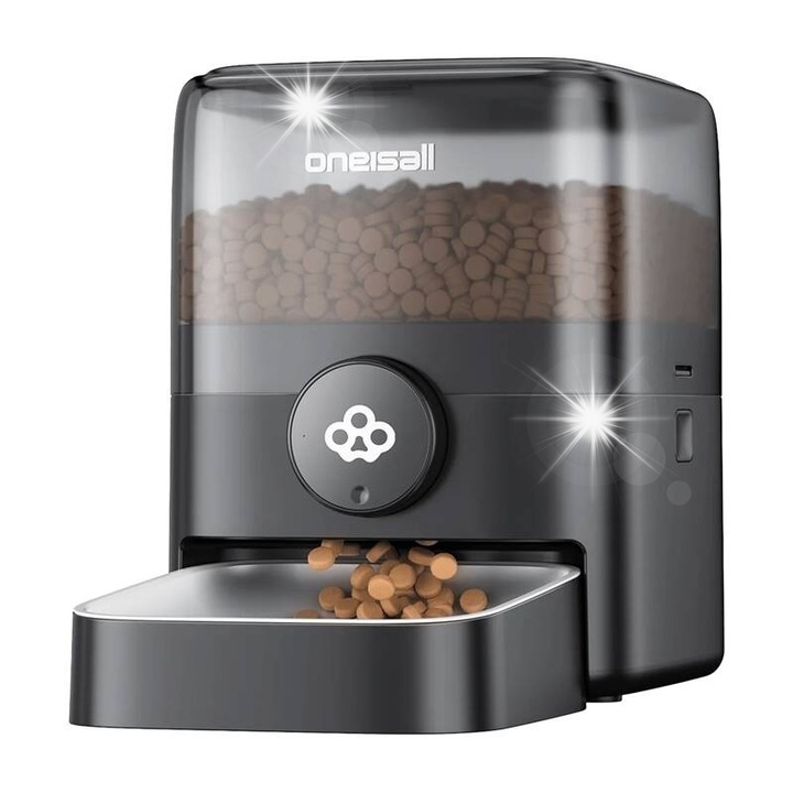 Dozator hrana WiFi Oneisall PF08 5L inox 32.6x18.2x30cm