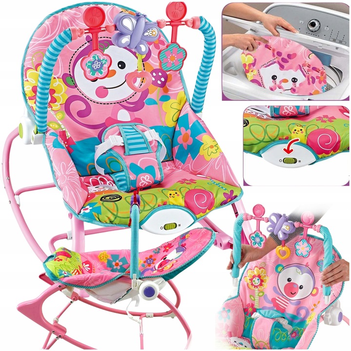 Leagan bebelusi BOUNN cu vibratii si jucarii, multicolor