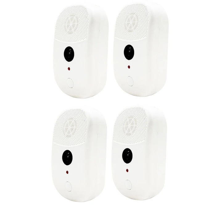 Set 4 dispozitive YANYXR antiparaziti pat, ultrasunete, alb, 70m