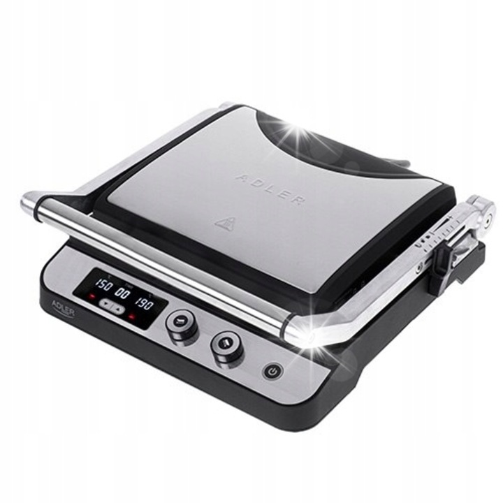 Adler 3059 elektromos grill 2 az 1-ben LED 3000W fekete 36,5x36x14cm
