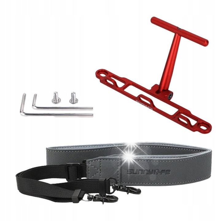 Sunnylife állítható nyakpánt DJI RC kontrollerhez, piros, 62,5x80cm