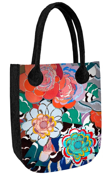 BERTONI City filc táska, antracit színű, nyomott mintás, 42x35x10cm, környezetbarát, cipzárral