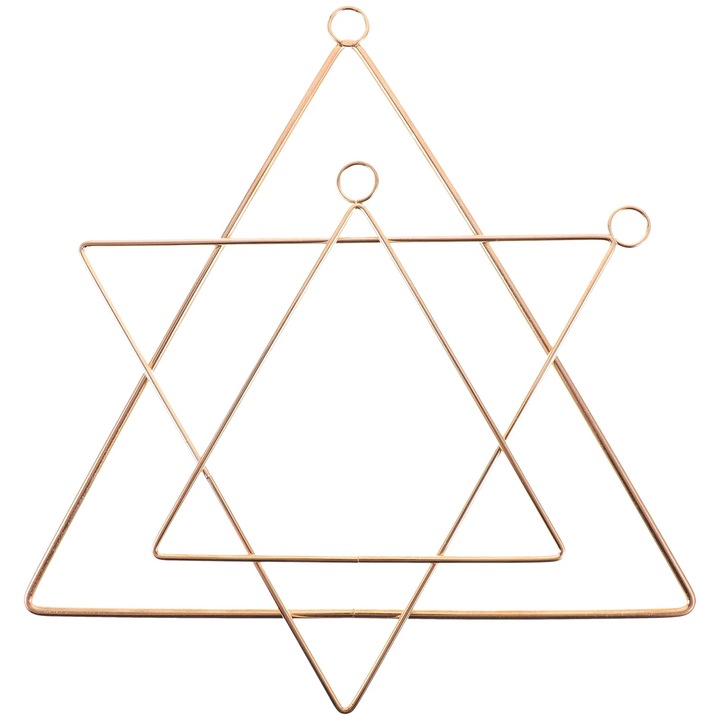 Set 3 cercuri metalice triunghiulare pentru decor multicolor 26x21x0.4cm 21x17x0.4cm 16x13x0.4cm