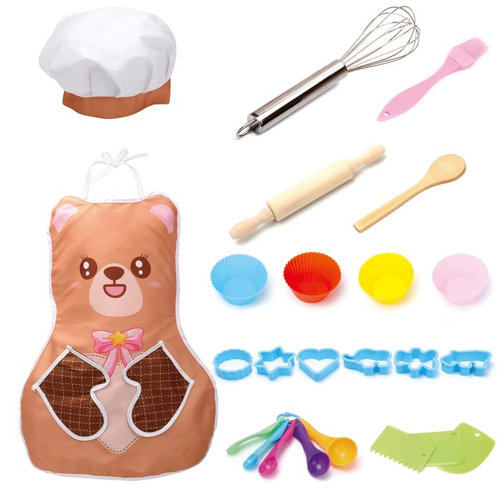 Set bucatarie copii YANYXR 24 piese, multicolor, 340g