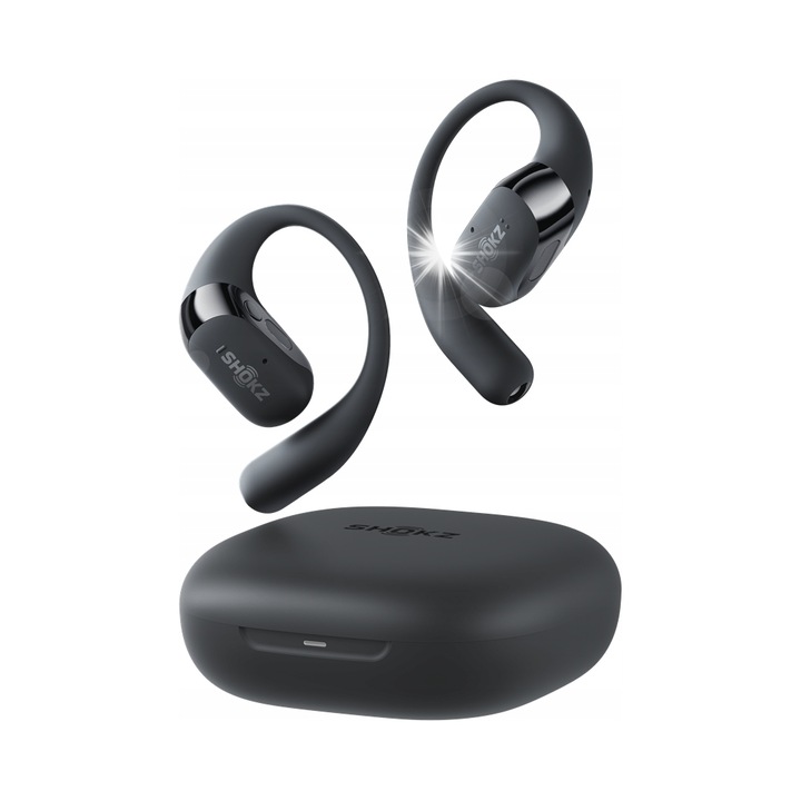 Shokz OpenFit 2 vezeték nélküli fülhallgató, fekete, kényelmes, IP55 ellenálló, 9.4g