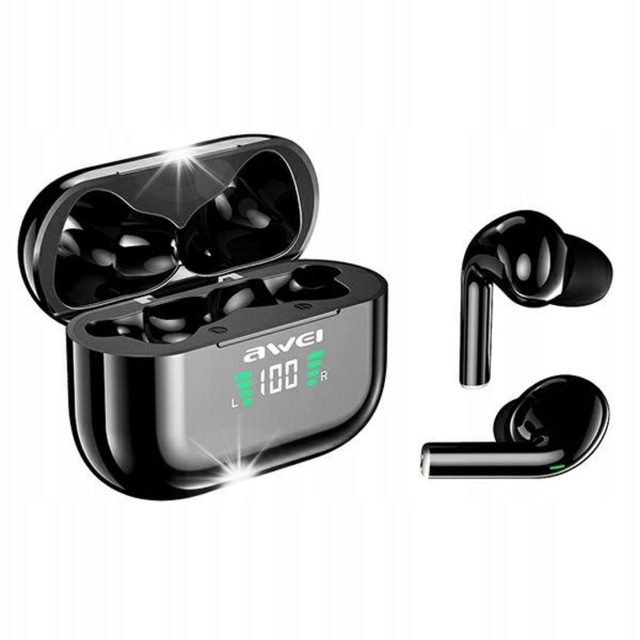 AWEI T29P vezeték nélküli fülhallgató, Bluetooth 5.1, IPX6, fekete, 6mm, 8h, 500mAh