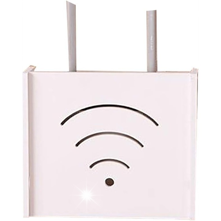 Suport perete pentru router Wi-Fi alb 30x15x10cm