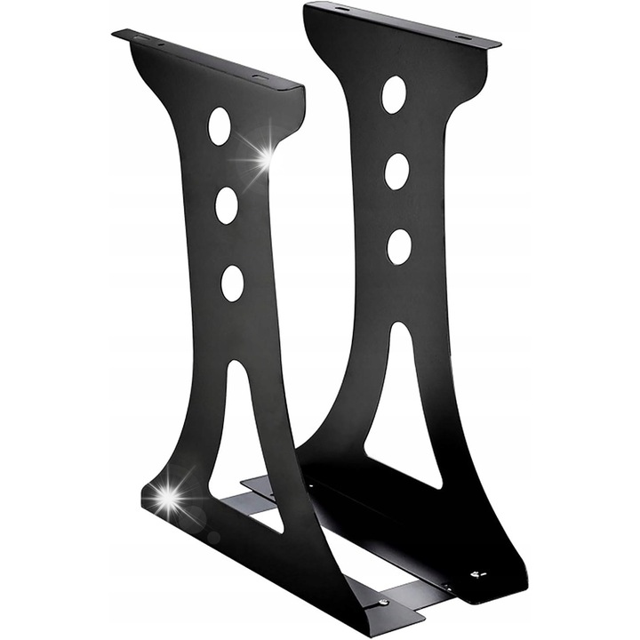 Suport sub birou pentru PC, reglabil, negru, otel, 155x250mm