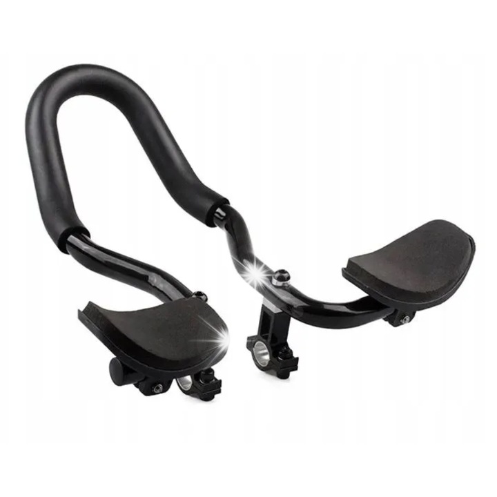 Suport ghidon bicicleta aluminiu 40cm negru reglabil