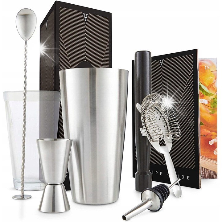 VonShef Manhattan inox bárkészlet 550ml 5 részes