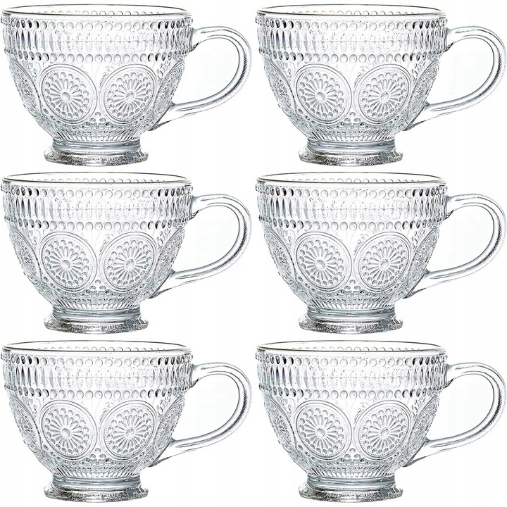 6 db Renew Force üvegpohár készlet, 370ml, átlátszó, elegáns dekoráció