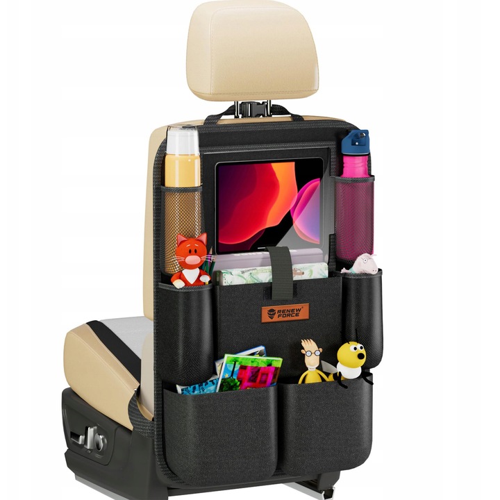 Rendezőszervező auto Renew Force zsebbel 11 hüvelykes tablethez, fekete, 63x44cm
