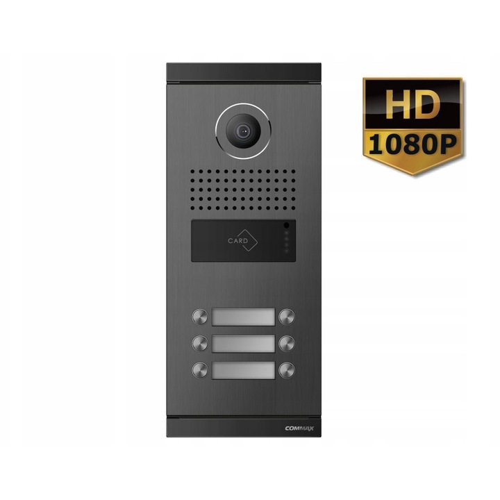 Commax DRC-6MLFD RFID térfigyelő kamera 6 gombos fém fehér 130x315x11mm