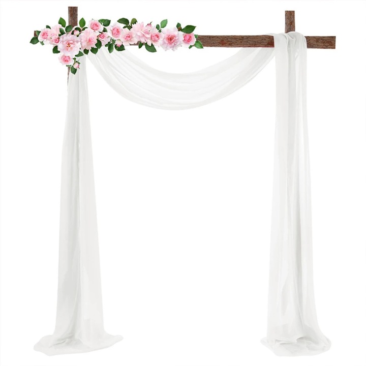 Rugalmas drapéria esküvői ívhez, színpadi és fotó háttérfüggöny, PVC anyag, 70x550 cm, S méret