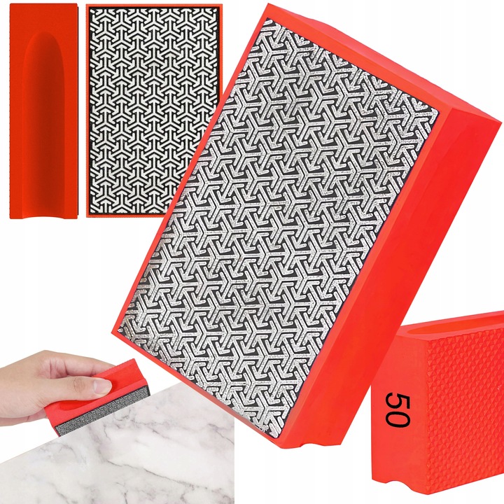 Piatra abraziva diamantata Renew Force P50, kompakt, 9.5x6x3cm, csempéhez és kőhöz