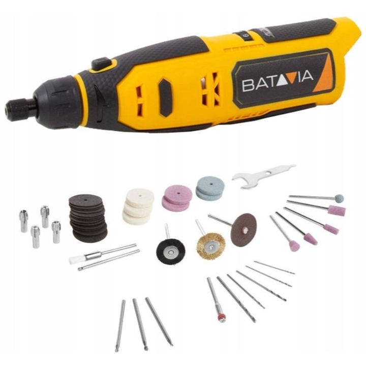 Minislefuitor Batavia Fixxpack 12V, fara fir, 50 accesorii, 21x5.5x5.3cm