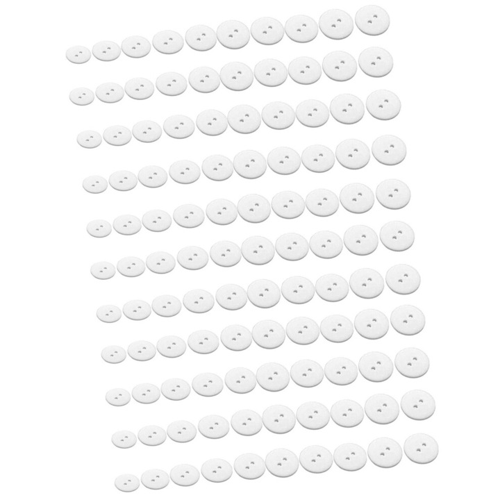 110 db gyanta gomb készlet, kétlyukú, többszínű, vegyes méretek