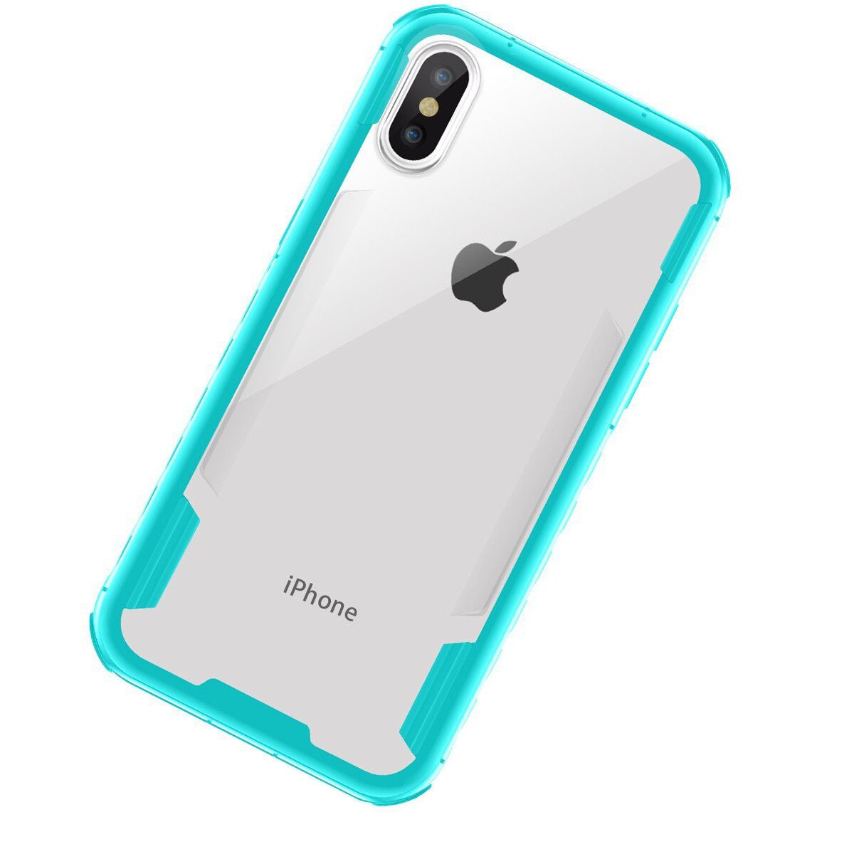 Husa iPhone XS / iPhone X Hybrid Antisoc, carcasa spate PC transparenta cu bumper, Verde
