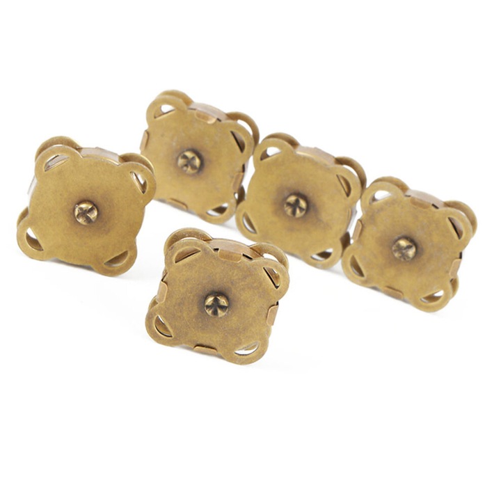 10 db bronz mágneses fém patent készlet 18.5mm ruhákhoz, táskákhoz, kiegészítőkhöz