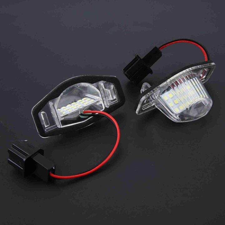 2 db LED rendszámtábla lámpa szett, 18 LED, fehér, 18x4cm, Honda Fit Jazz 2002-2014 modellekhez