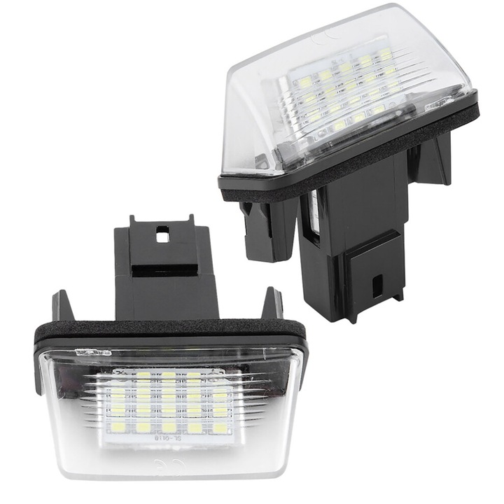 2 db LED rendszámtábla világítás szett, 18 LED, fehér, 18x4cm