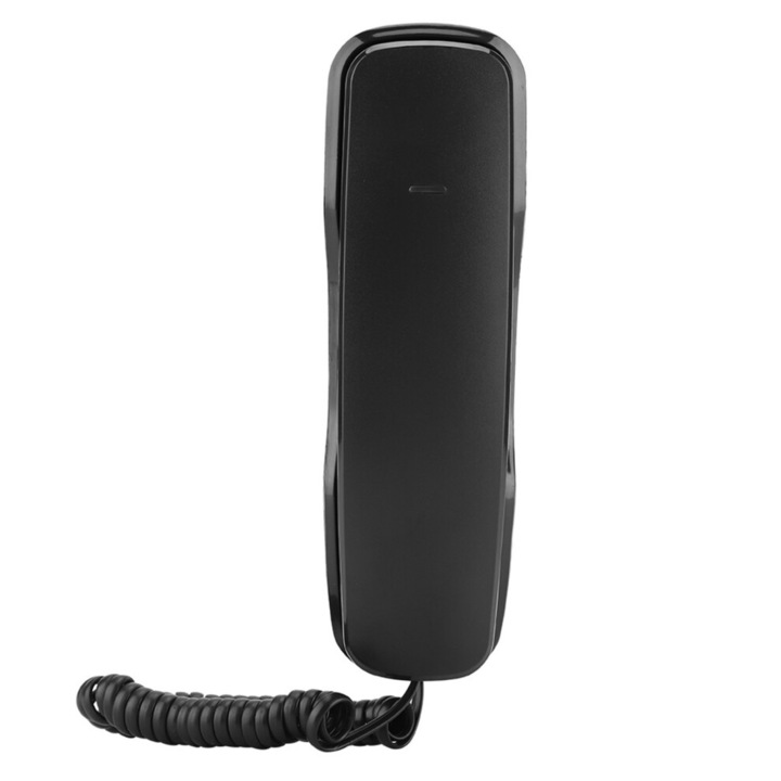 Telefon fix de perete, negru, anulare zgomot, redial ultimul numar, 20x7.2x6.2cm