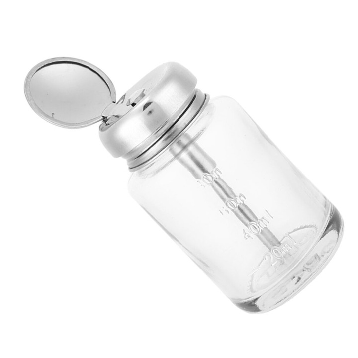 Gél lakk lemosó adagoló, 80ml, üveg, 5.1x5.1x9.7cm