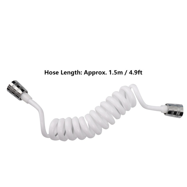 Set cap de dus portabil, doua moduri, ABS, furtun 1.5m, alb