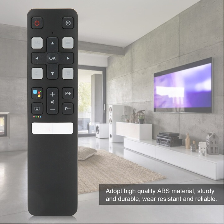 Univerzális TV távirányító, fekete, ABS, 2xAAA, több mint 10m távolság