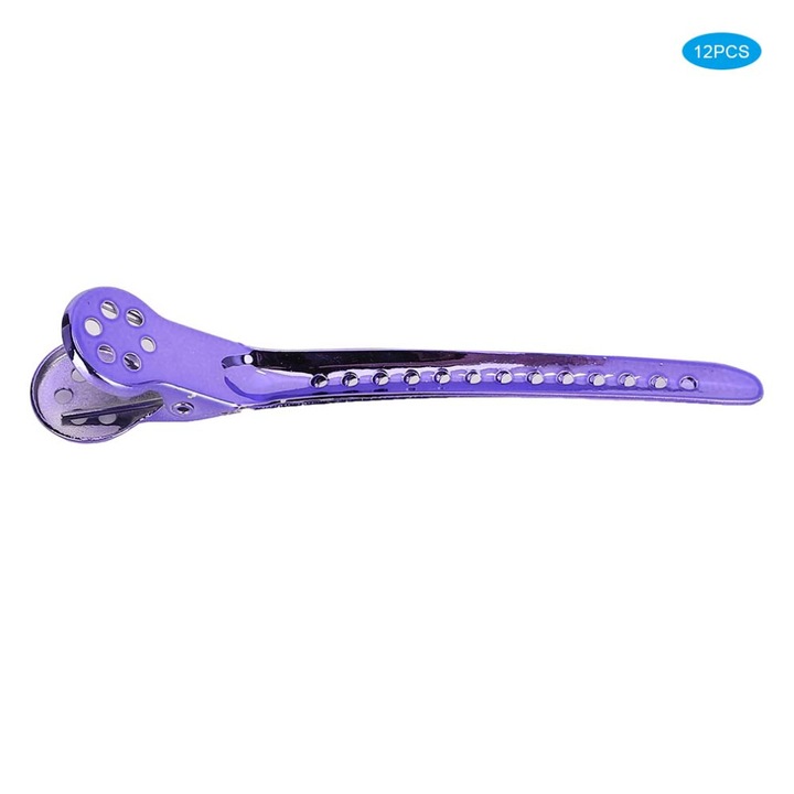 12 db acél hajcsat készlet, többszínű, 12 cm, szalon és fodrászat számára