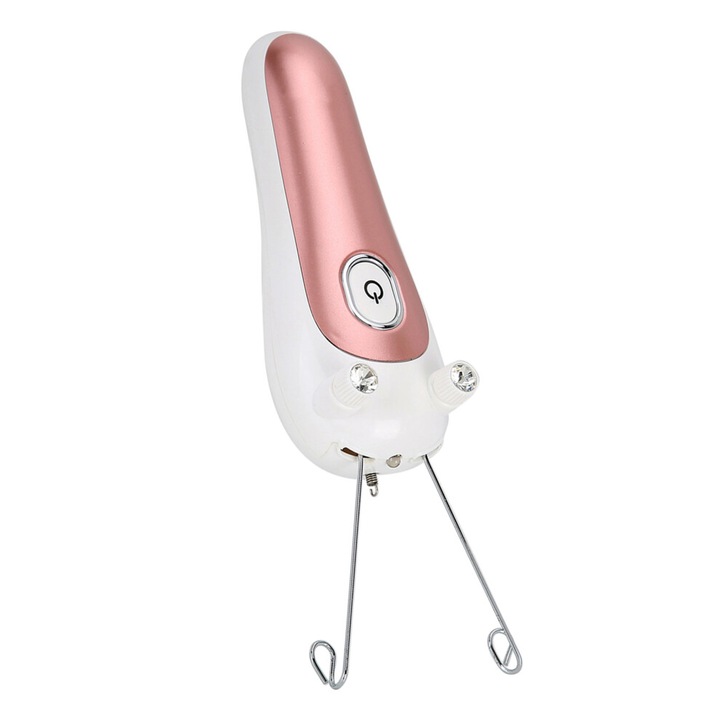 Elektromos epilátor arcra, karra, lábra, rózsaszín, 5W, 2xAA