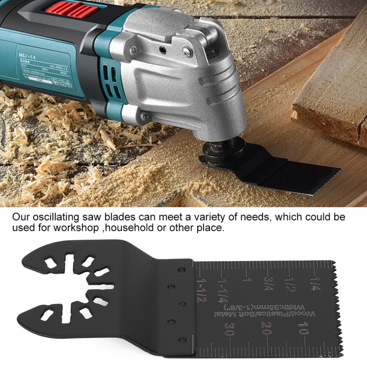 14 részes multitool fűrészlap készlet, szénacél, többszínű, 90x35mm