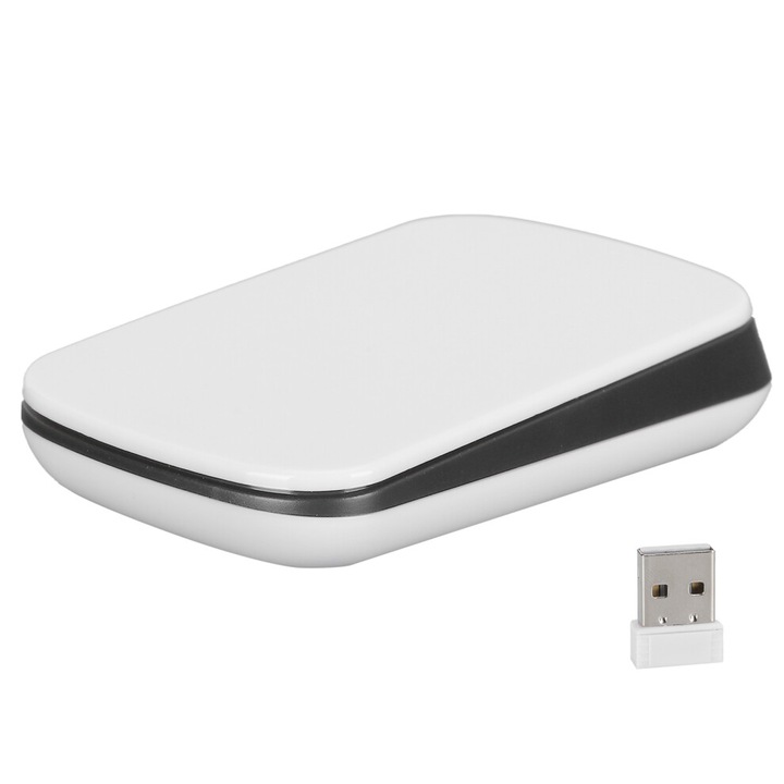 Vezeték nélküli egér, érintőgörgő, 2.4Ghz, fekete, 1200 DPI