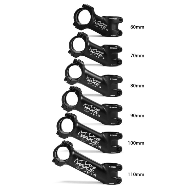 Pipa bicicleta ultrausoara 25°, aluminiu 6061, 31.8mm, 60x110mm