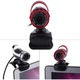 Уебкамера с микрофон, USB клипс, въртяща се на 360°, червена, стандартни размери
