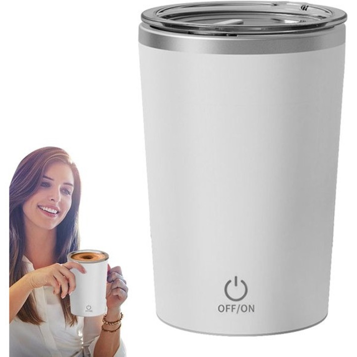 Termosz bögre mágneses keverővel, 350ml, rozsdamentes acél, vízálló