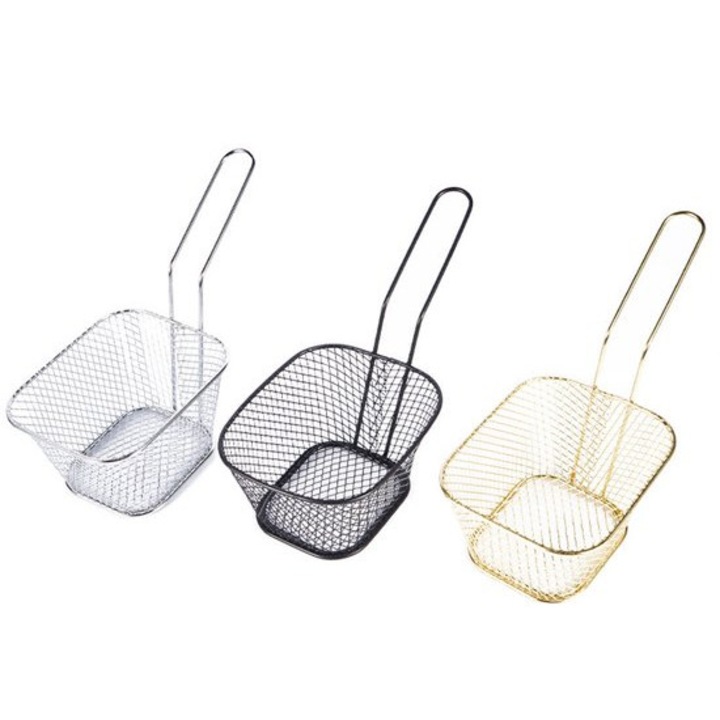 Set 3 cosuri prajit, inox, maner, 15x10x8cm