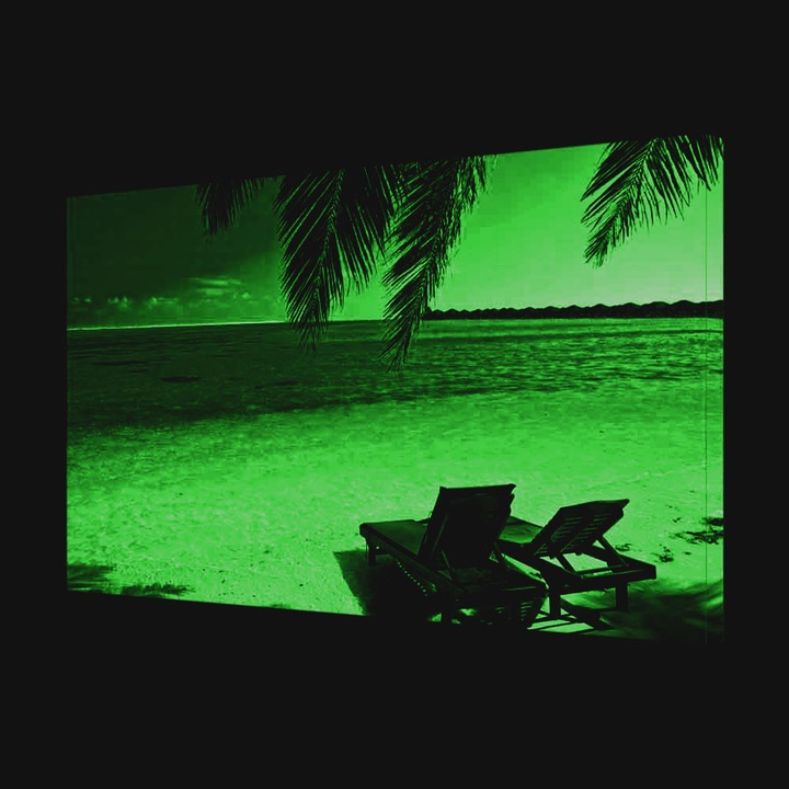 Tablou VarioView MoonLight Fosforescent Luminos in Intuneric Peisaje Sezlonguri la ocean 30 x 45 cm
