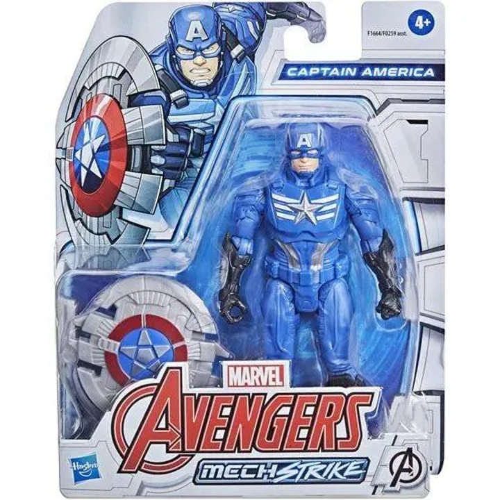 Avengers Mech Strike Amerika Kapitány figura, többszínű, 15.5cm