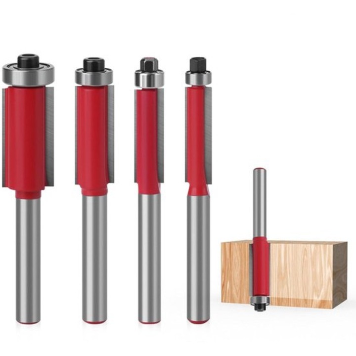 Set 4 freze metalice pentru lemn, 6mm, durabile, cu rulment