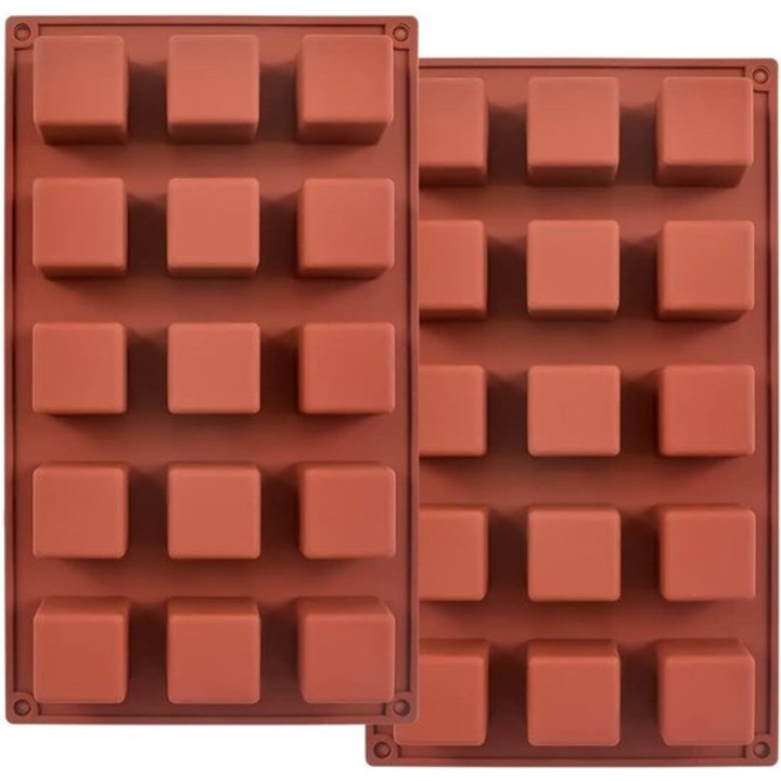 Szilikon mini kocka forma 14x14cm, 2 db-os szett, többszínű