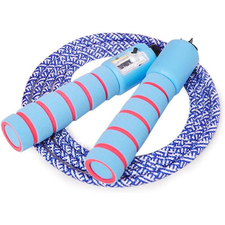 Coarda de viteza, coarda de sarit pentru box, coarda de sarit sportiva pentru copii, coarda de viteza pentru copii cu contor, coarda de sarit sportiva, coarda de viteza reglabila!, albastru/rosu