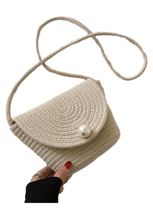 Fonott szalmatáska lányoknak, nyári strand crossbody kézitáskák
