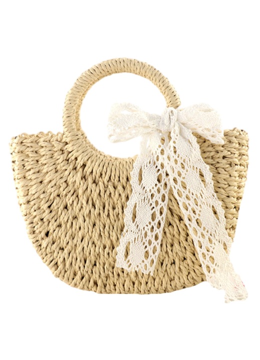 Fonott vessző kézitáska, szalmatáska lányoknak, nyári strand crossbody táskák, bézs