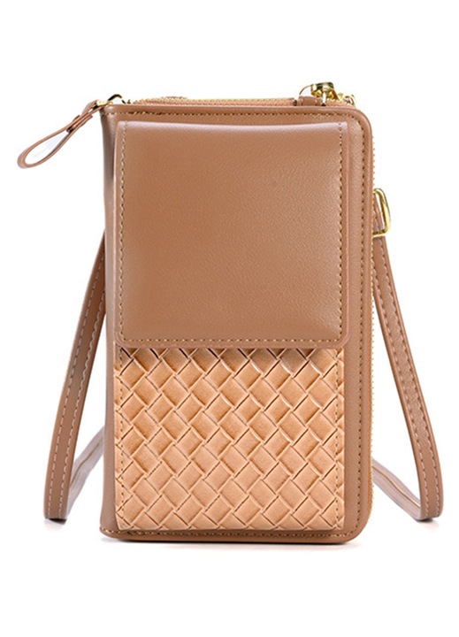 Nagy kapacitású crossbody táska több kártya számára, Mandula