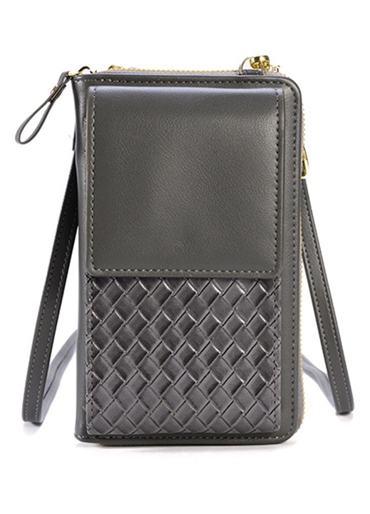 Nagy kapacitású crossbody táska több kártya számára, szürke