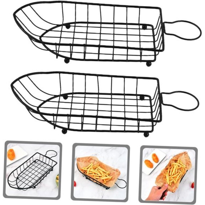Set cosuri servire multifunctionale, metal, oval, colorat, 25x15x10cm