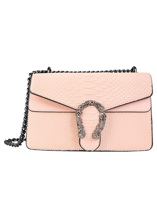 Egyvállas crossbody táska, egyszínű, kis négyzet alakú cipzáras táska tinédzsereknek, rózsaszín