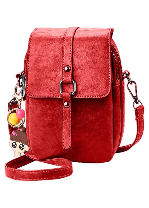 Divatos, egyvállas, nagyméretű piros crossbody táska