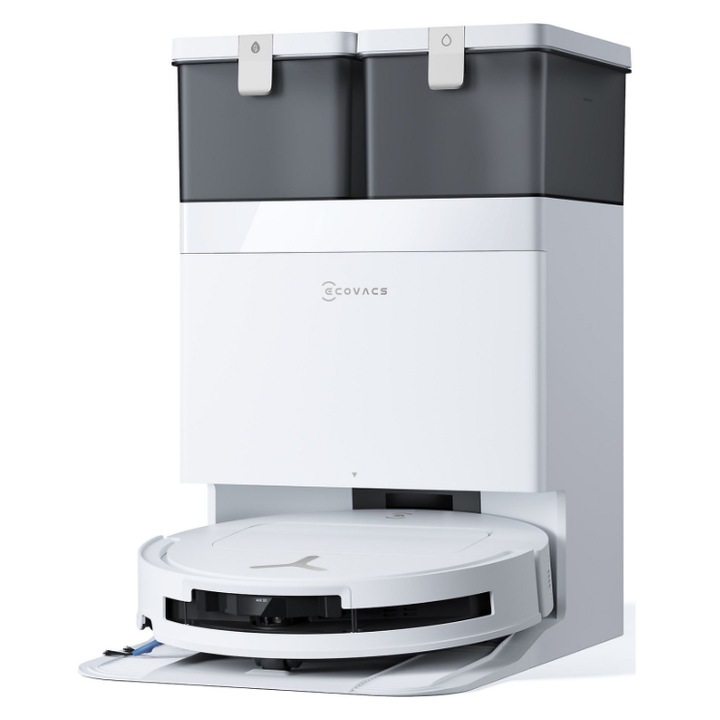 Ecovacs DEEBOT T50 OMNI G3 robotporszívó, 25000Pa, 75 W, 0.26 L portartály, TruEdge 2.0, OZMO Turbo, 198 perc üzemidő, 70 ml víztartály, AI akadályelkerülés, Fehér